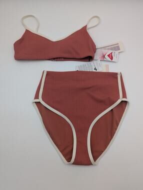 Calia Womens Terracotta Coverage Swim Bikini Top & Bottom Size XS NWT